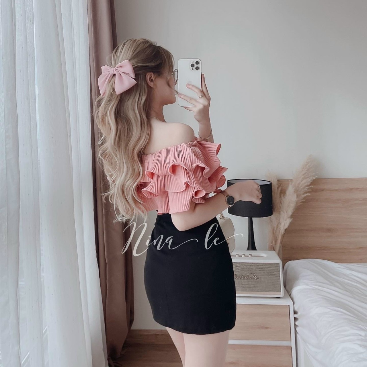 Sét Áo nữ Dập Ly & chân Váy Siêu Xinh