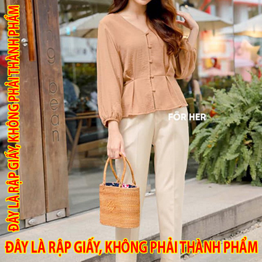 Rập giấy dc027 - set quần tây - sơmi peplum công sở