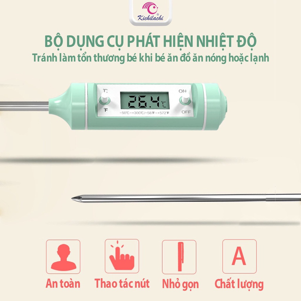 Que đo nhiệt độ sữa  và thức ăn dặm cho bé Kichilachi