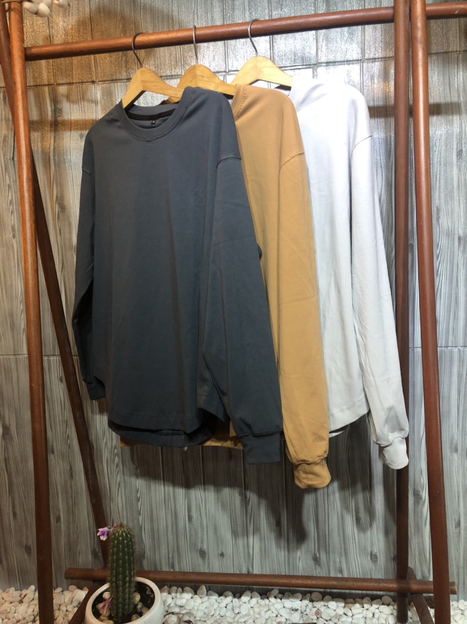 Áo thun Tay dài Lai bầu N95 CVC Basic Unisex