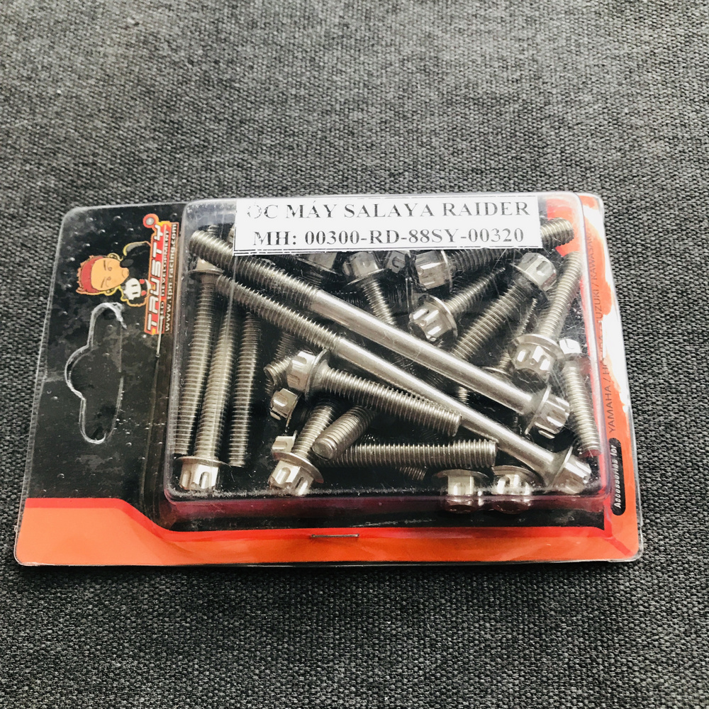 [ỐC SALAYA] ỐC INOX KIỂU SALAYA GẮN LỐC MÁY XE RAIDER, SUZUKI RAIDER TRANG TRÍ LỐC MÁY SIÊU SÁNG BÓNG