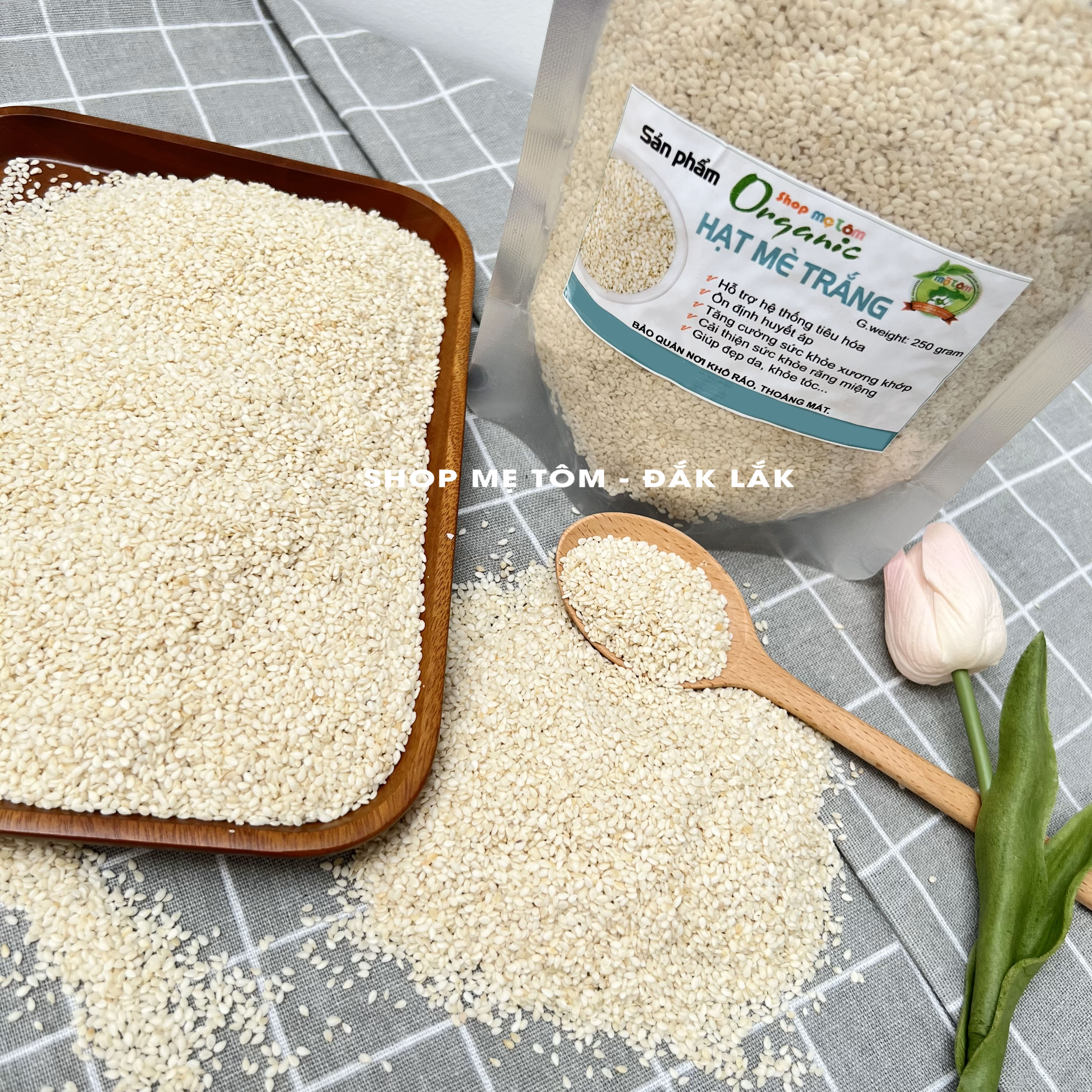 250GRAM HẠT MÈ TRẮNG QUÊ RANG HOẶC LÀM SỮA HẠT