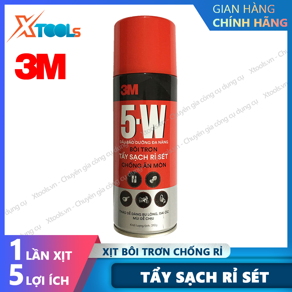 Anti-rust and lubricant 3m 5-w 310g cleaning fluid multi-purpose any stain steel clay sludge dirty lubricating screw bolts [Xtool] [xsafe]