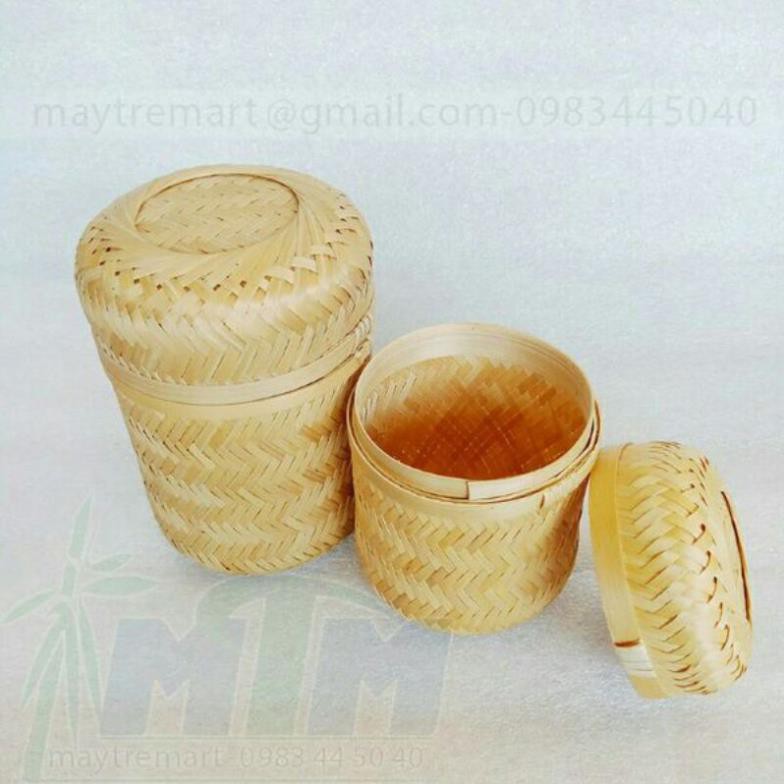 [ HẠ GIÁ ]Hộp tre tròn đựng xôi