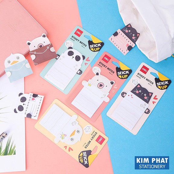 Giấy nhớ, Sticky Notes hình con vật dễ thương DELI EA55202