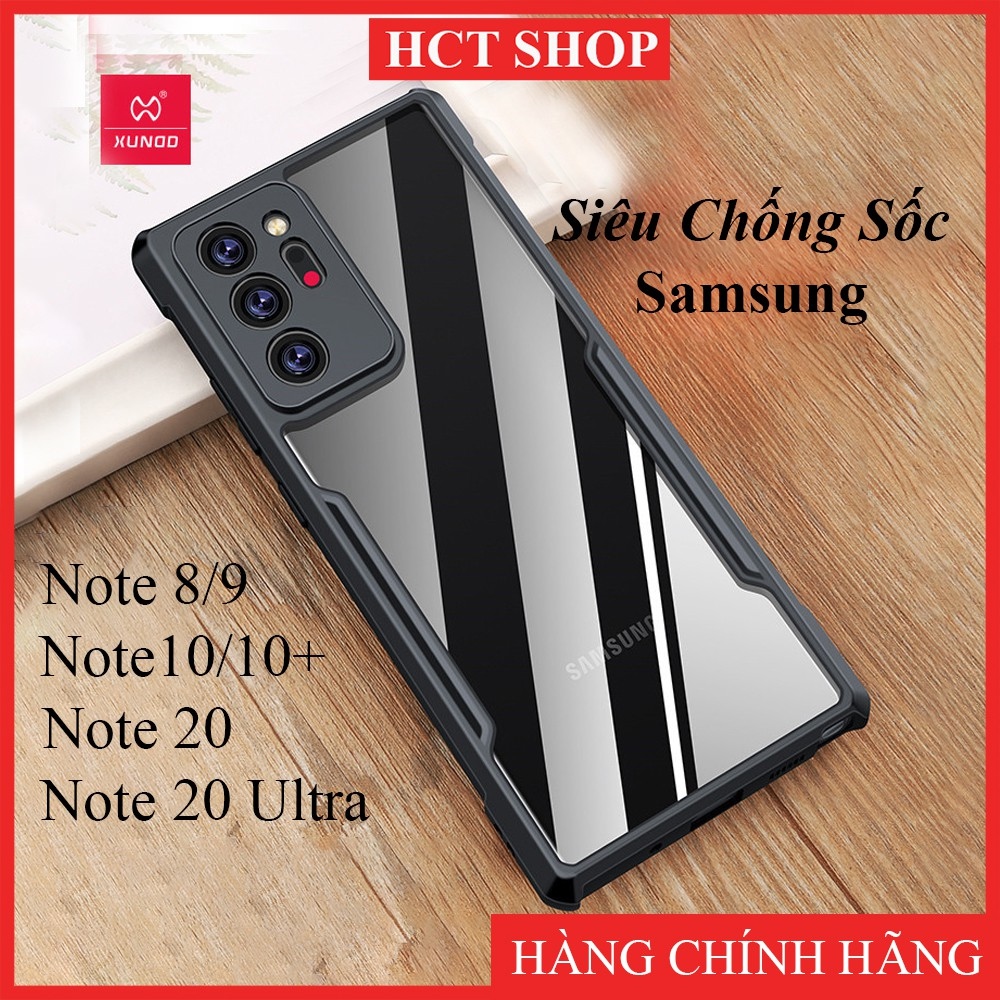 Ốp lưng Samsung Note20/ Note20Ultra Note8 / Note9/ Note10 siêu chống sốc chính hãng XUNDD