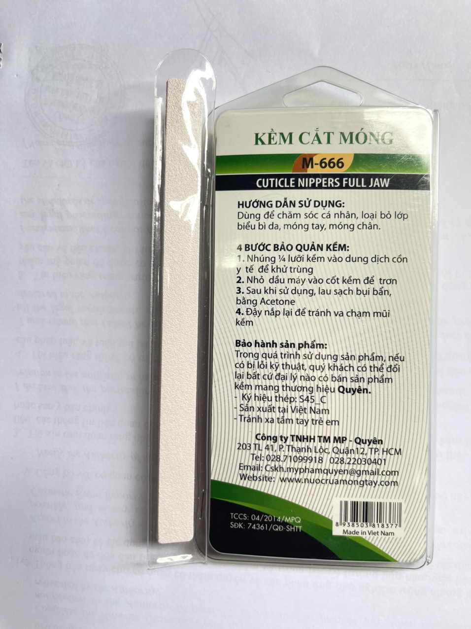 ( hàng cty) Kềm Cắt Móng Quyên M666
