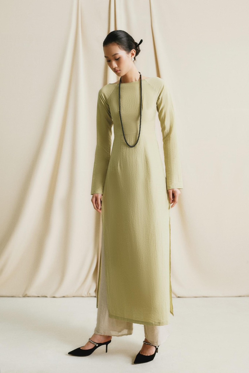 MAVEN - Quần áo dài linen be 2 lớp
