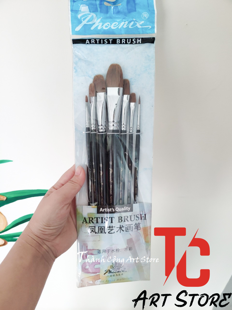 [TC Art Store] Bộ cọ vẽ Phoenix 8602S-7 - cọ lông sóc - (Cọ oval và đầu nhọn)