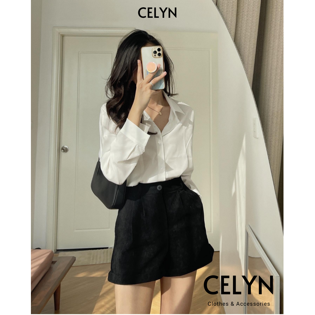 Áo Sơmi basic oversized Celyn Clothes