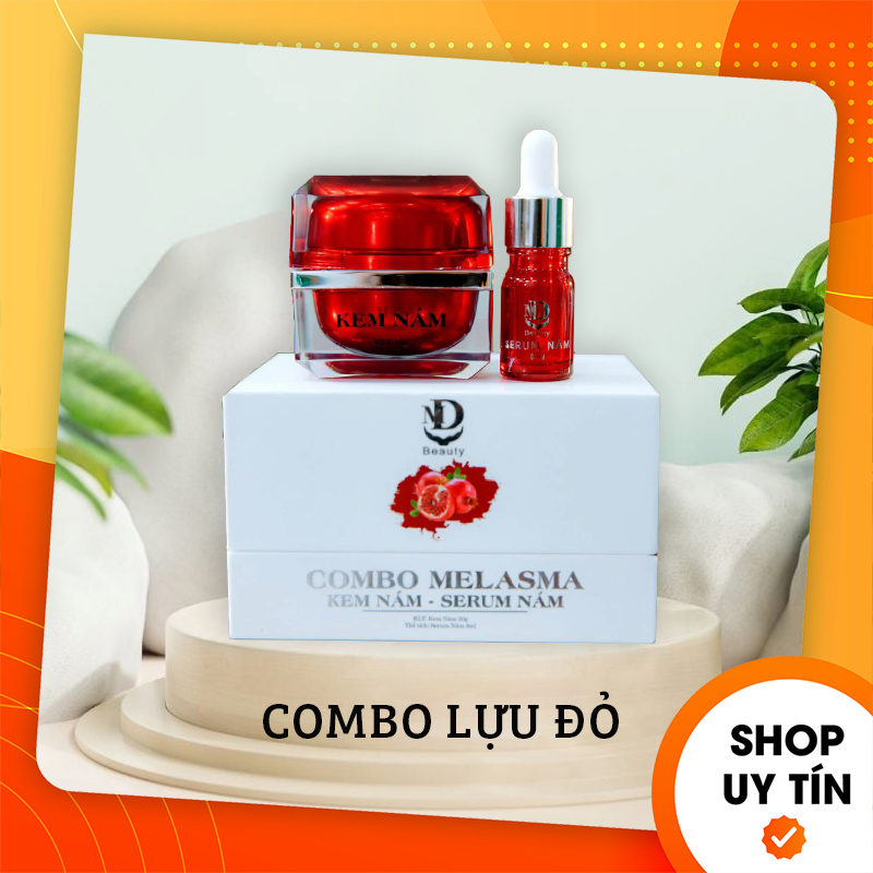 Combo lựu đỏ kem melasma và serum md beauty 2021 - combo giảm nám hiệu quả