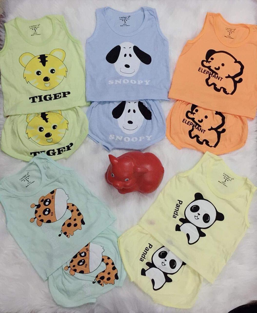 sét 5 bộ chíp cotton hình con vật  (KÈM QUÀ TẶNG)