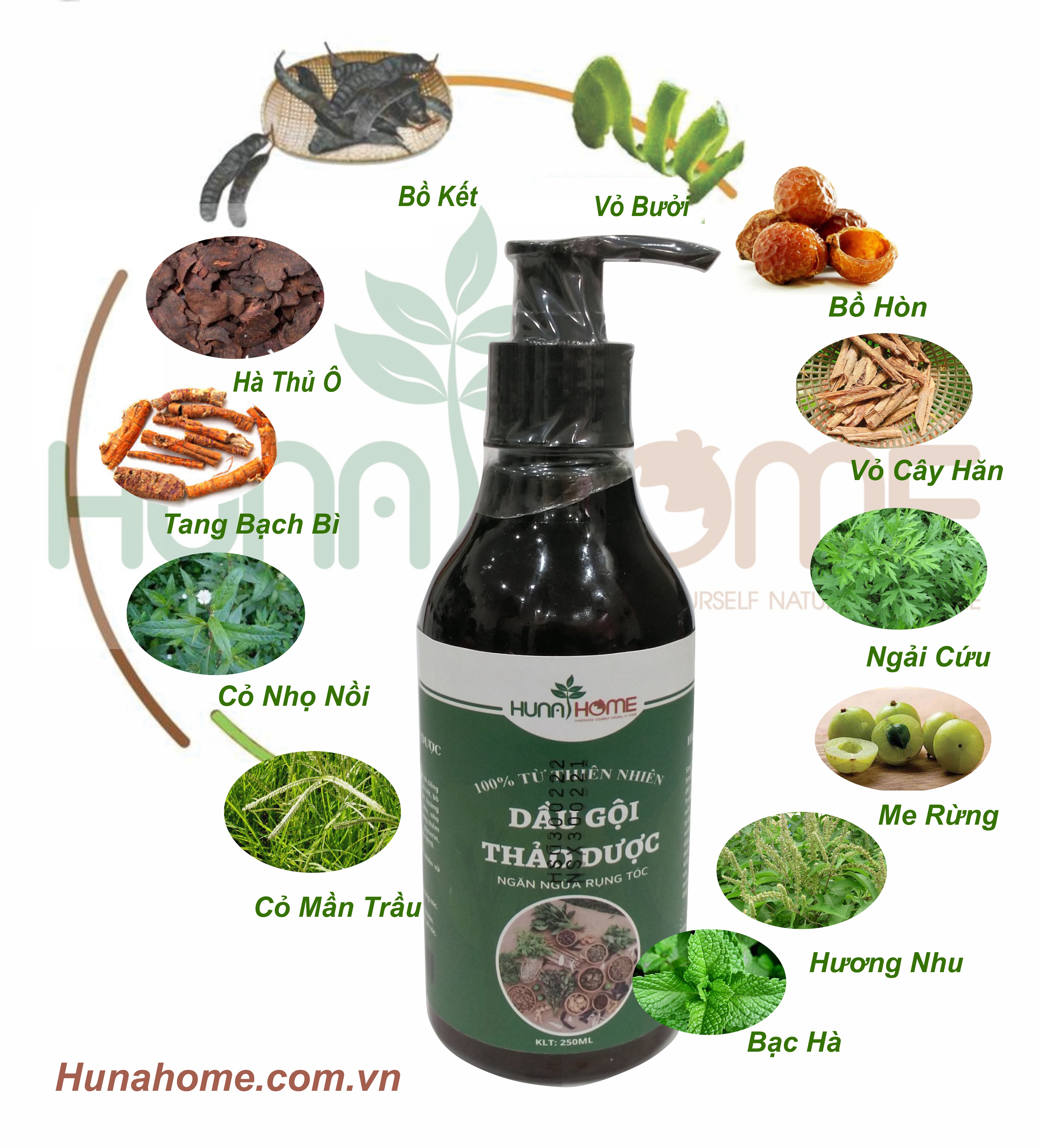 Dầu gội thảo dược Hunahome