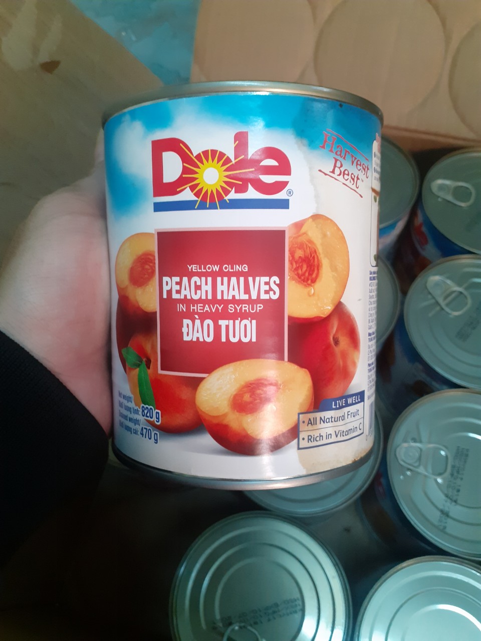 [HCM]Đào ngâm Hi Lạp dạng lon Dole 820g
