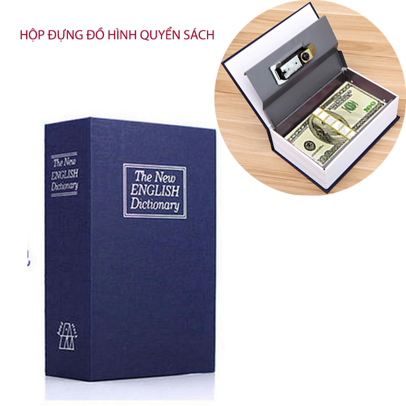 Hộp két sắt giấu đồ ngụy trang hình quyển sách độc đáo có khóa số