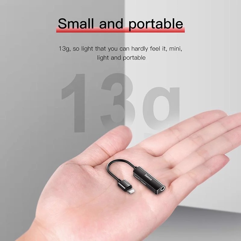 Cáp chuyển đổi Lightning ra 2 Lightning + Audio 3.5mm Baseus L52