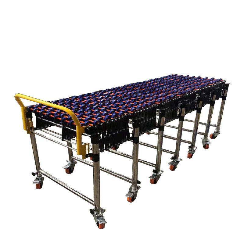 2019 New Gravity Flexible Skate wheels Conveyor plastic roller extenable conveyor non-power unload transport conveyor