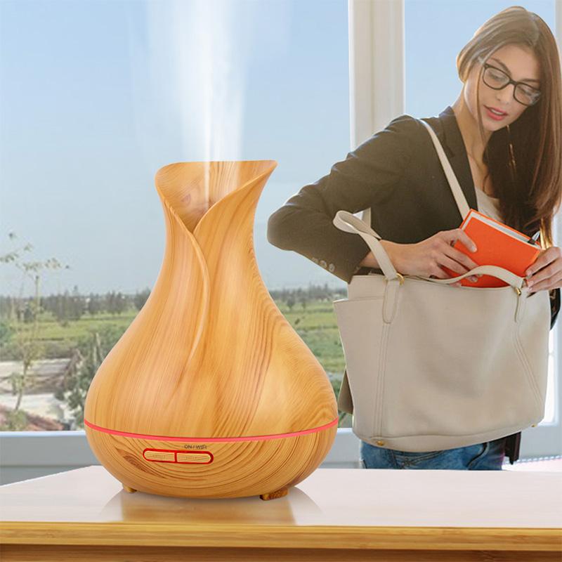 Aroma Diffuser Humidifier Essential Oil Fragrance Diffuser Air Purifier Stress Reliever For Tulip Flower Decoration 400ml