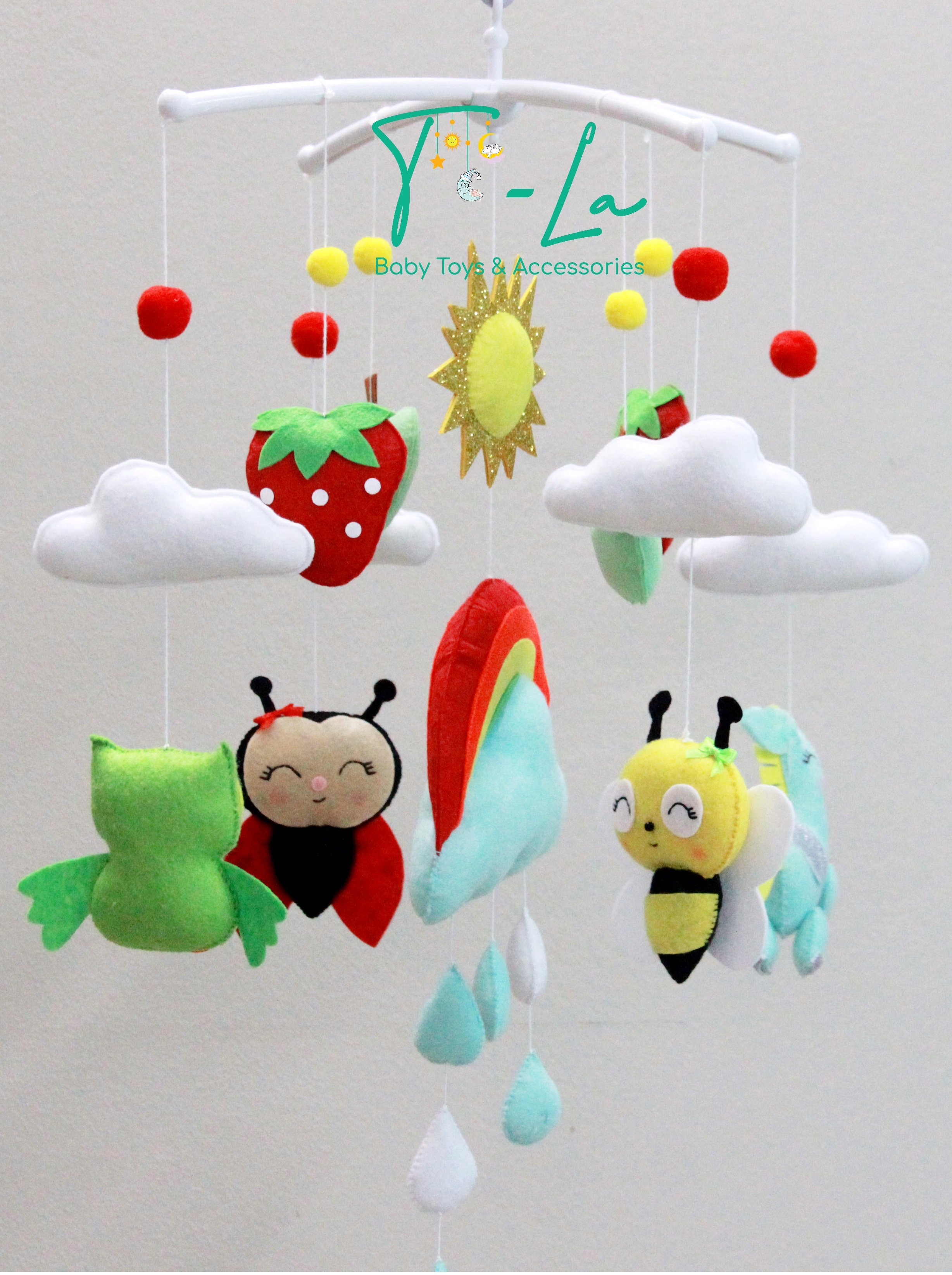 Đồ chơi treo nôi cũi handmade hình ong, cú