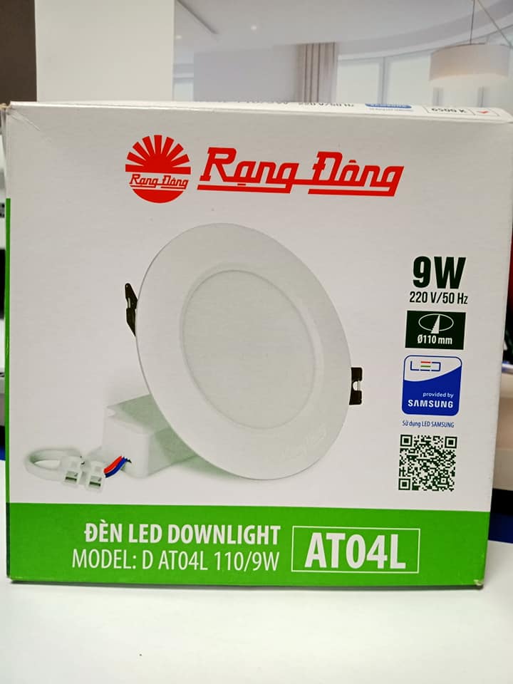 Đèn LED Downlight AT04 110/9W  trắng, vàng, trung tính  Rạng đông