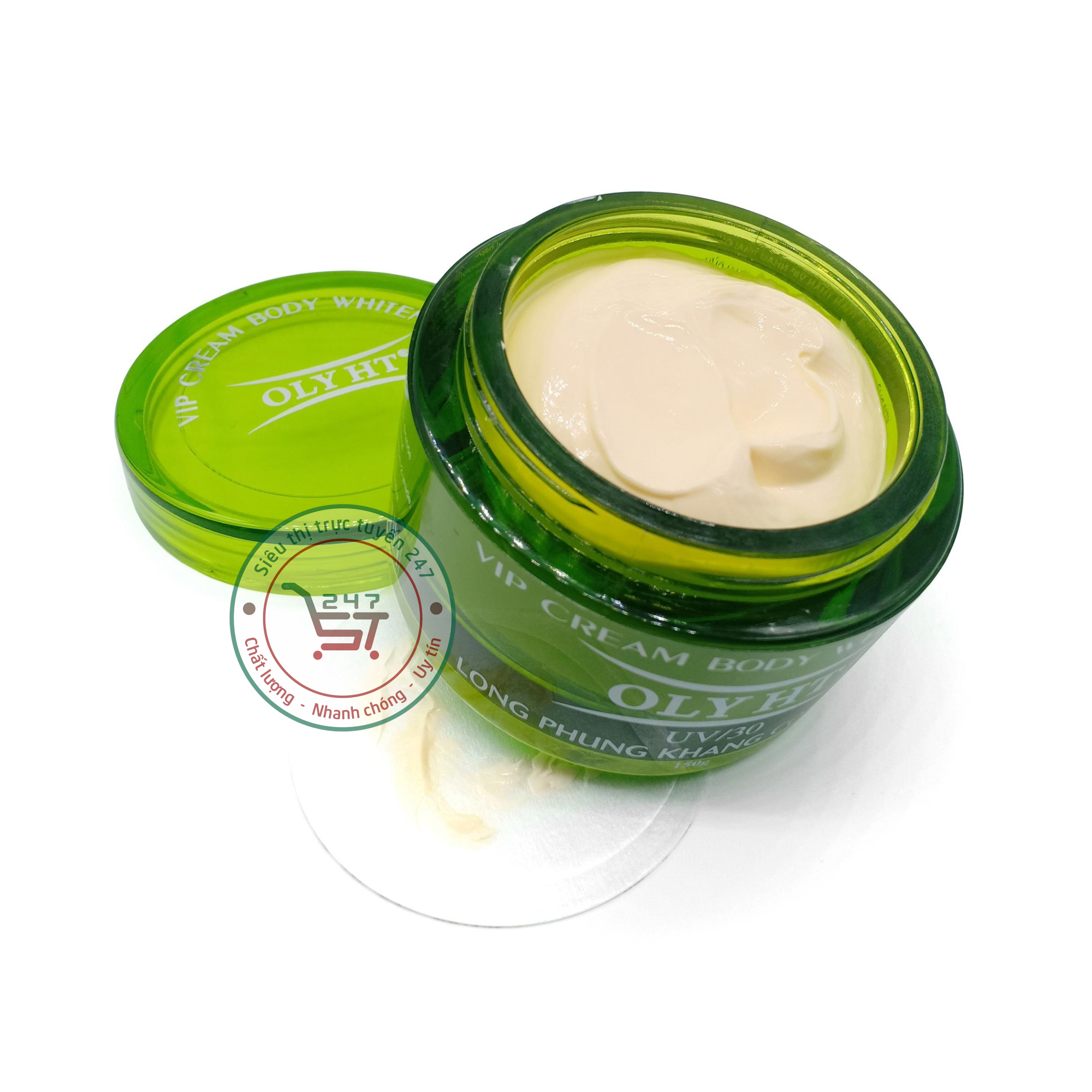 Kem body Trắng da toàn thân ngừa Lão hóa Phục hồi da Nhau thai cừu OLY HT 150g (Xanh lá)