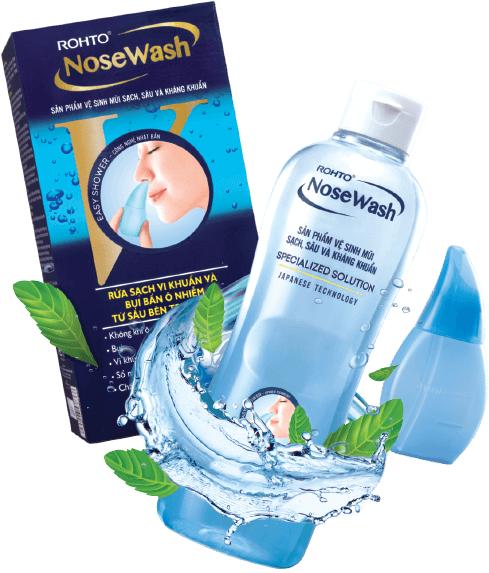 Bộ sản phẩm vệ sinh mũi Rohto NoseWash 1 bình vệ sinh mũi Easy Shower và 1