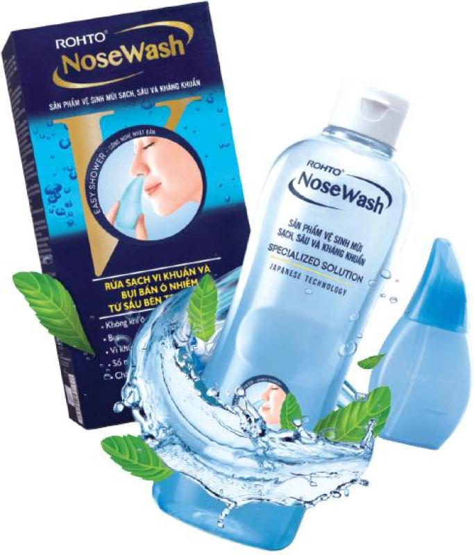 Bộ sản phẩm vệ sinh mũi Rohto NoseWash (1 bình vệ sinh mũi Easy Shower và 1 bình dung dịch 400ml) cao cấp