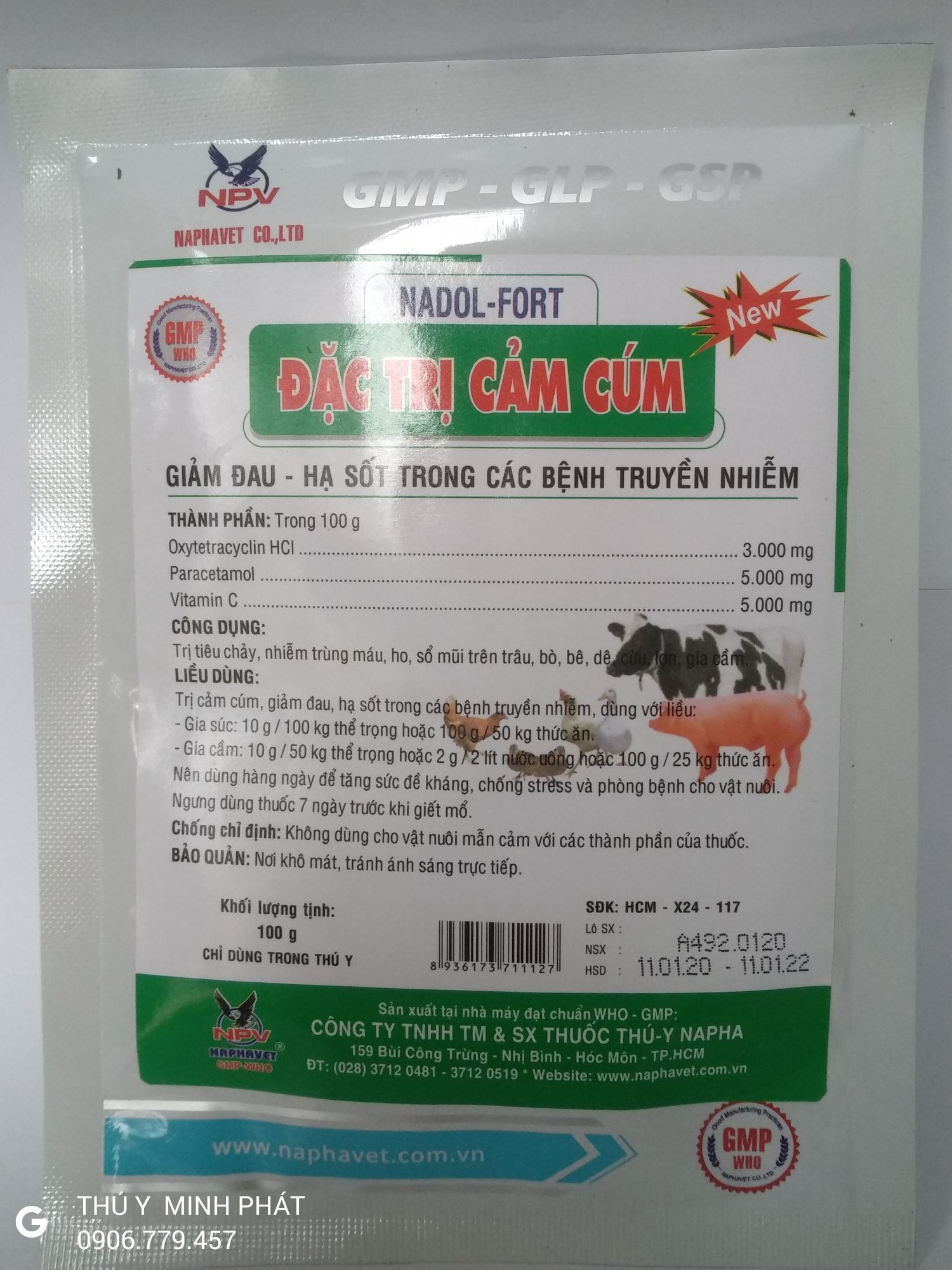 Cảm cúm , tỏi. Nadol for gói 100gr