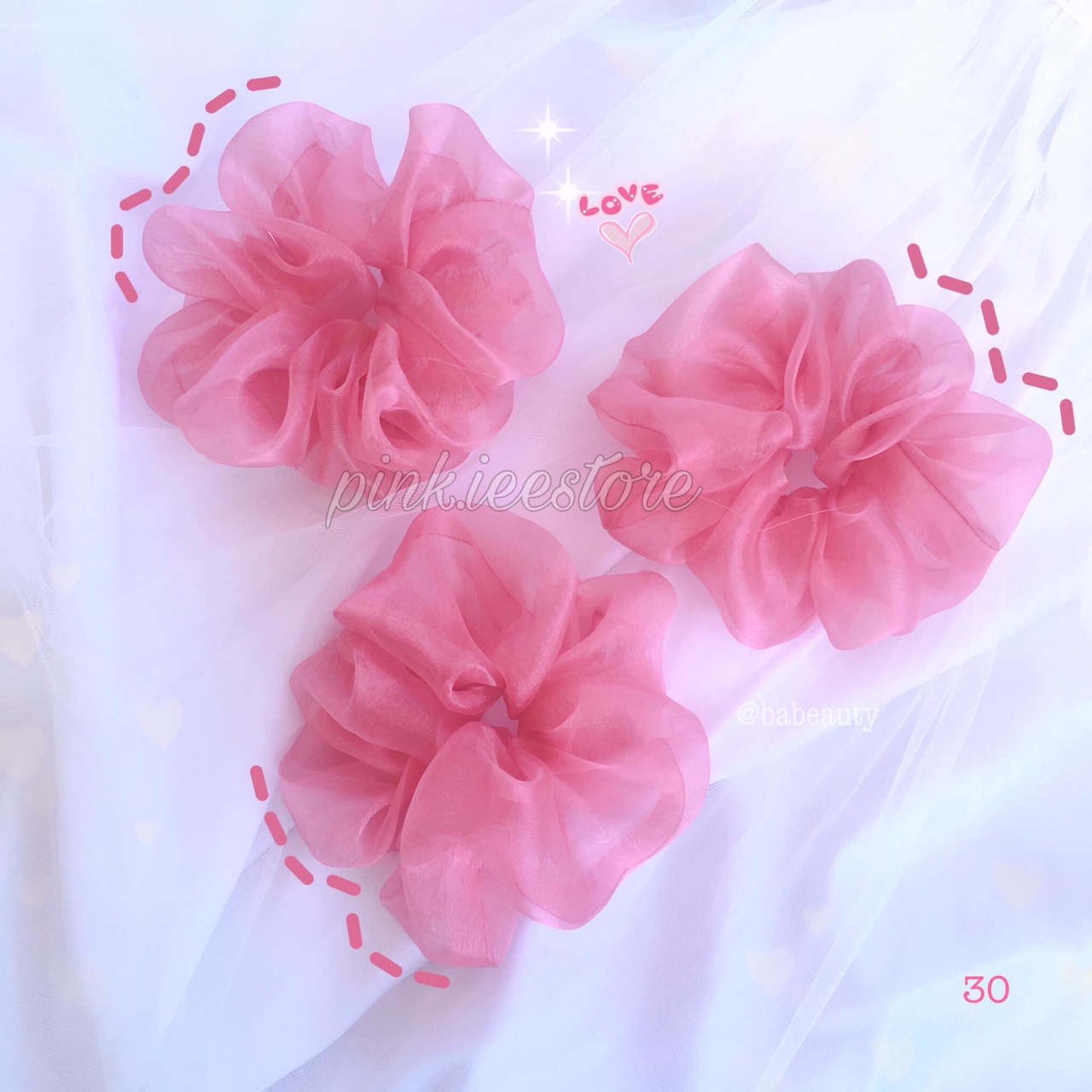 SCRUNCHIES VON KÍNHBẢNG 2 SIÊU ĐẸP-CỘT TÓC HOTTREND