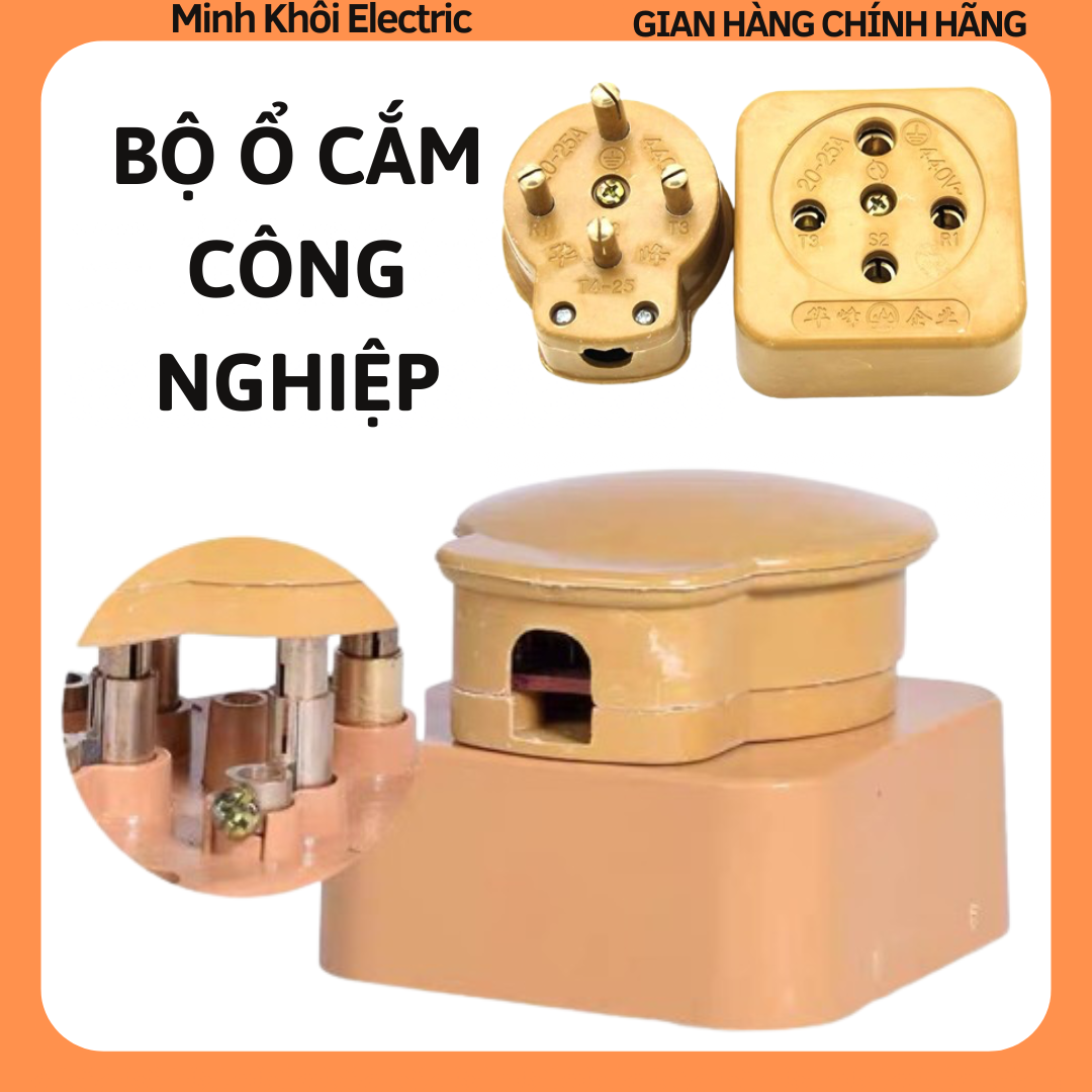 Bộ ổ cắm công nghiệp, phích cắm công nghiệp 16A,25A, ổ cắm điện đa năng, phích cắm đa năng