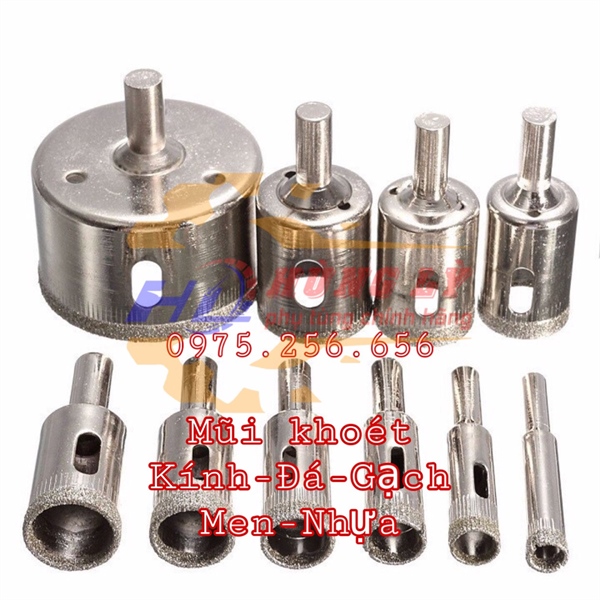Mũi khoan khoét kính f10 mũi khoét gạch, đá phụ tùng hùng lỳ