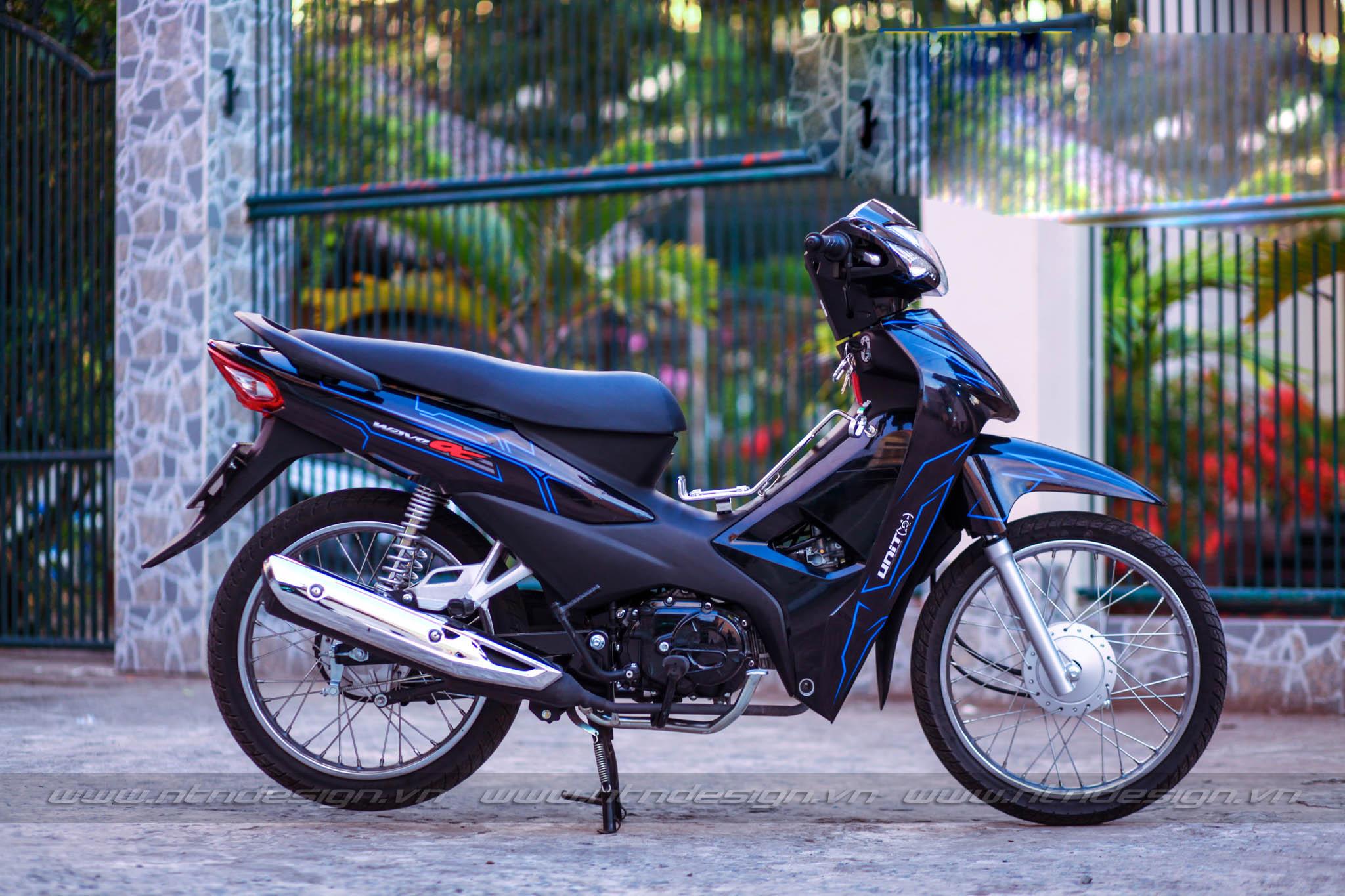 Tem trùm xe wave đen chỉ xanh, team dán xe máy wave, tem trùm wave, tem trum xe wave, team wave, team trùm wave, tem trum wave đen chỉ xanh (wave alpha dánđời 2006-2020)