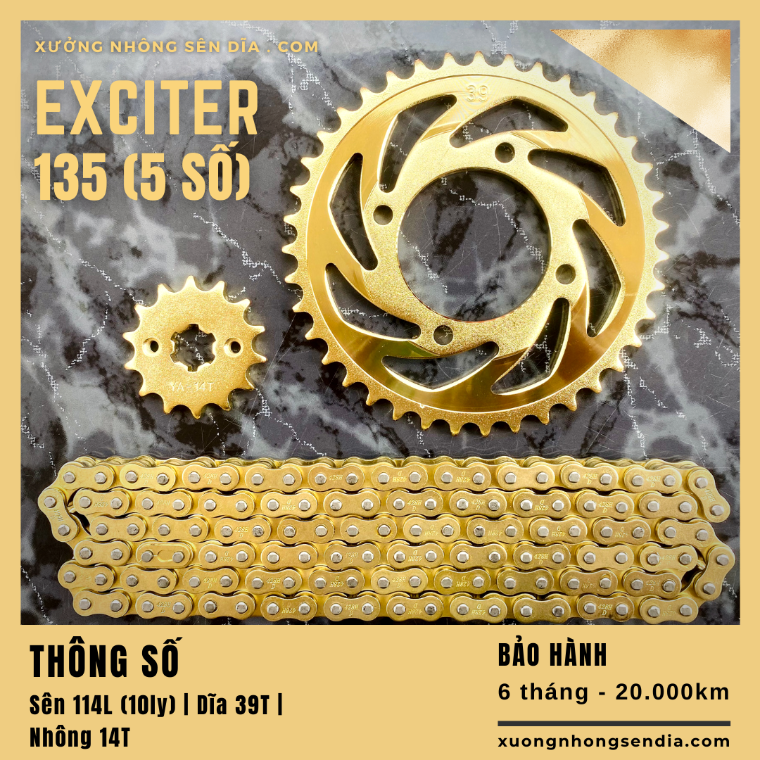 [FreeshipMAX] [HCM]NHÔNG SÊN DĨA EXCITER 135 VÀNG