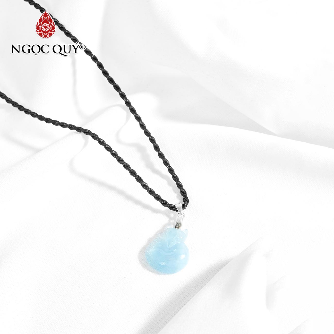 [HCM]Mặt Dây Chuyền Đá Aquamarine Hồ Ly 9 Đuôi Mệnh Thuỷ Mộc - Ngọc Quý Gemstones