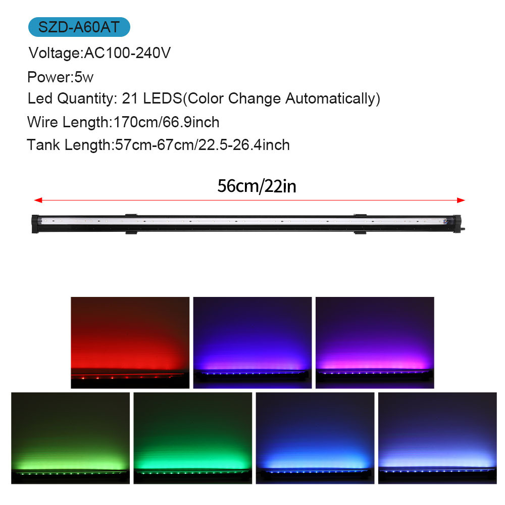 Bể cá led đèn bong bóng dây đèn bảy màu tự động đổi màu bể cá đèn bong bóng led đèn chìm đèn bể cá