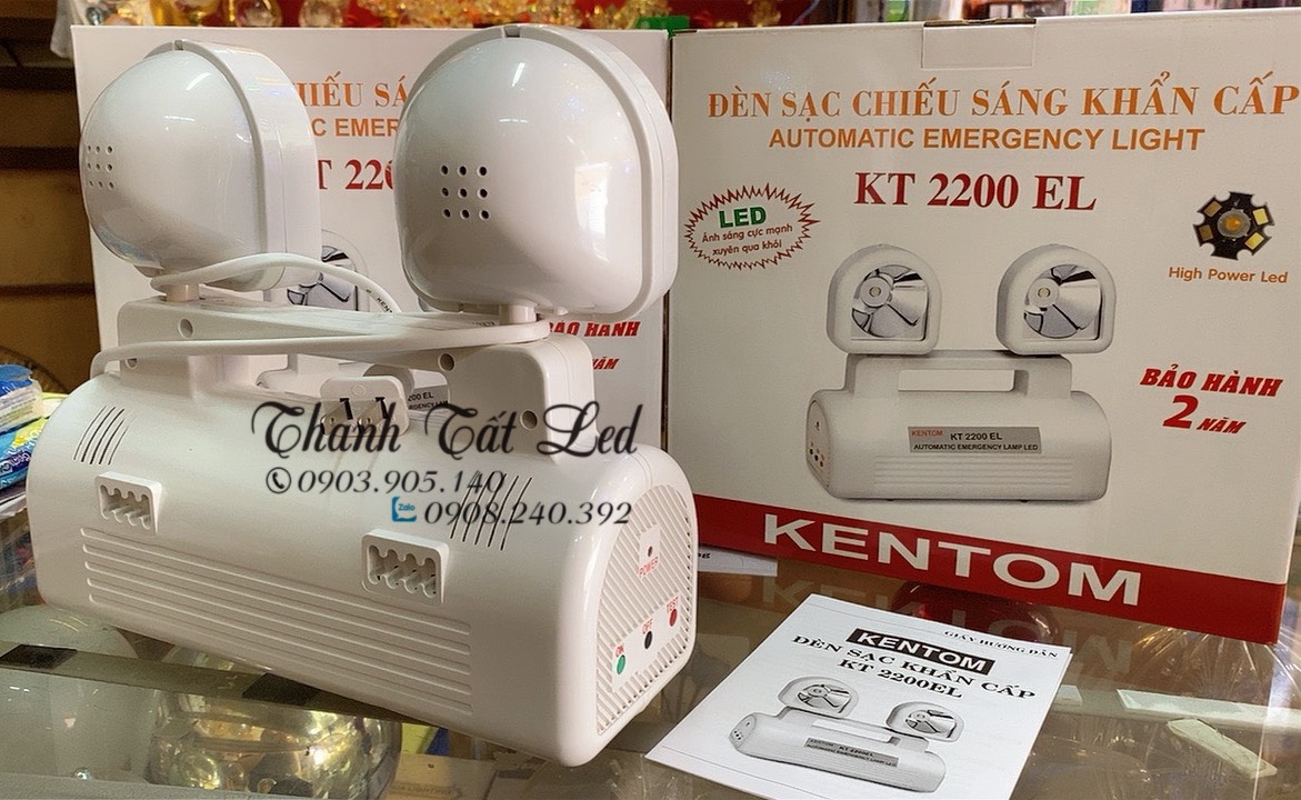Đèn Sạc chiếu Sáng Khẩn Cấp KENTOM 2200 PIN