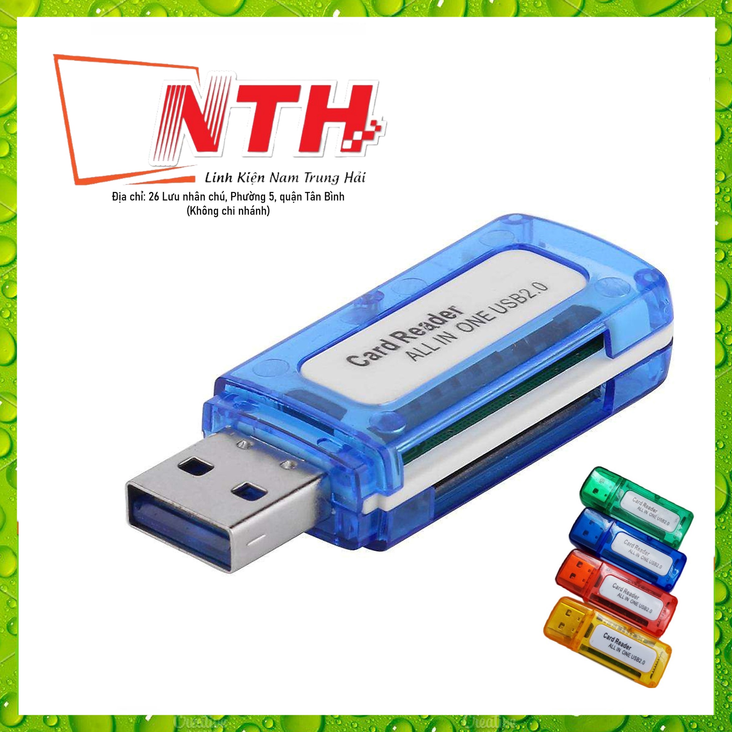 Đầu đọc thẻ nhớ cổng usb 2.0 all reader hỗ trợ đọc thẻ microsd, sd, tf, ms micro m2 plug and play