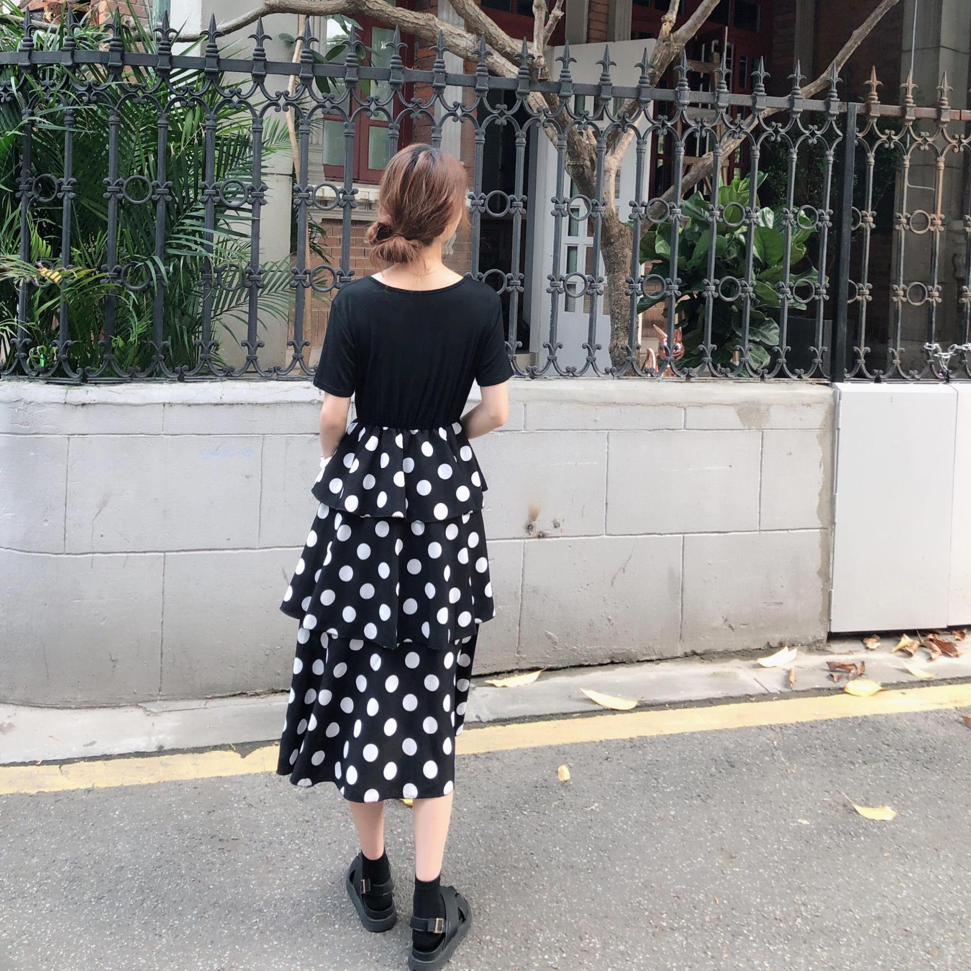 Đầm voan xếp tầng liền áo D17