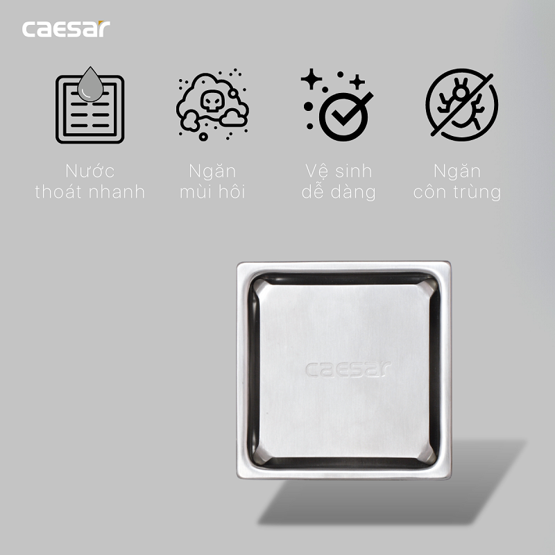 Thoát Sàn CAESAR mặt tấm vuông ST1010E ST1212E ST1414E
