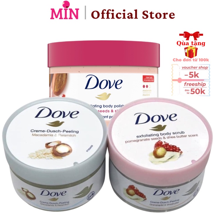 Tẩy Tế Bào Chết Toàn Thân DOVE Exfoliating Body Polish, Tẩy Da Chết Dưỡng Ẩm Chăm Sóc Da Body Bản Dove Đức Saikou