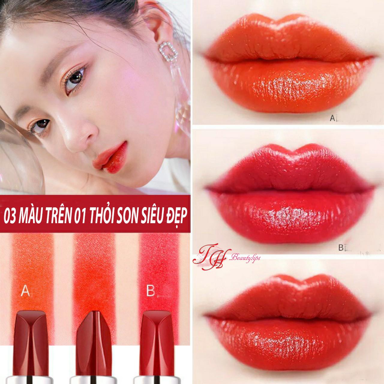 SON ĐÔI MÔI 3 MÀU TRONG 1 THỎI SON