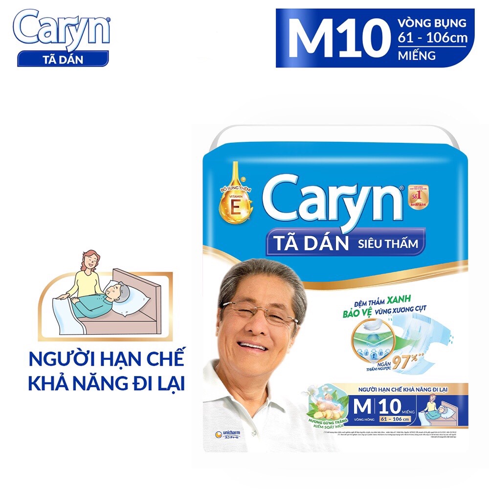 Tã Dán Người Lớn Caryn Siêu Thấm Size M - 10 Miếng
