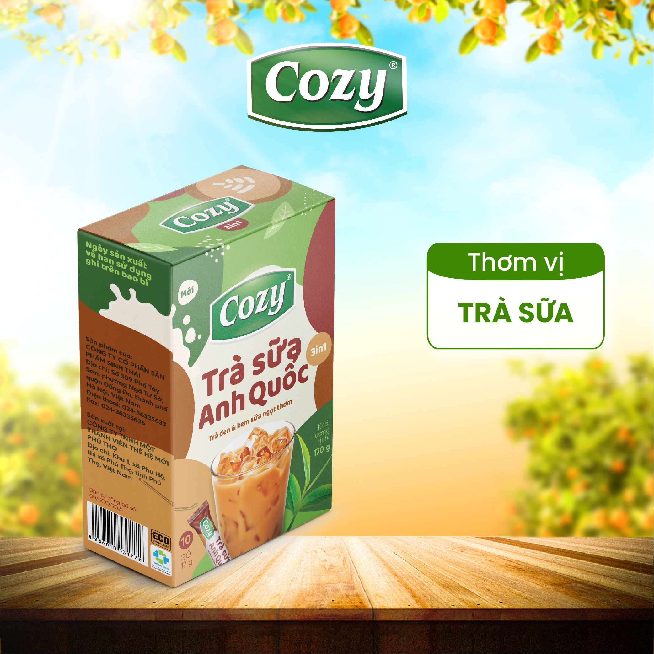 Trà sữa Anh quốc hòa tan 3in1 Cozy - Trà giải khát