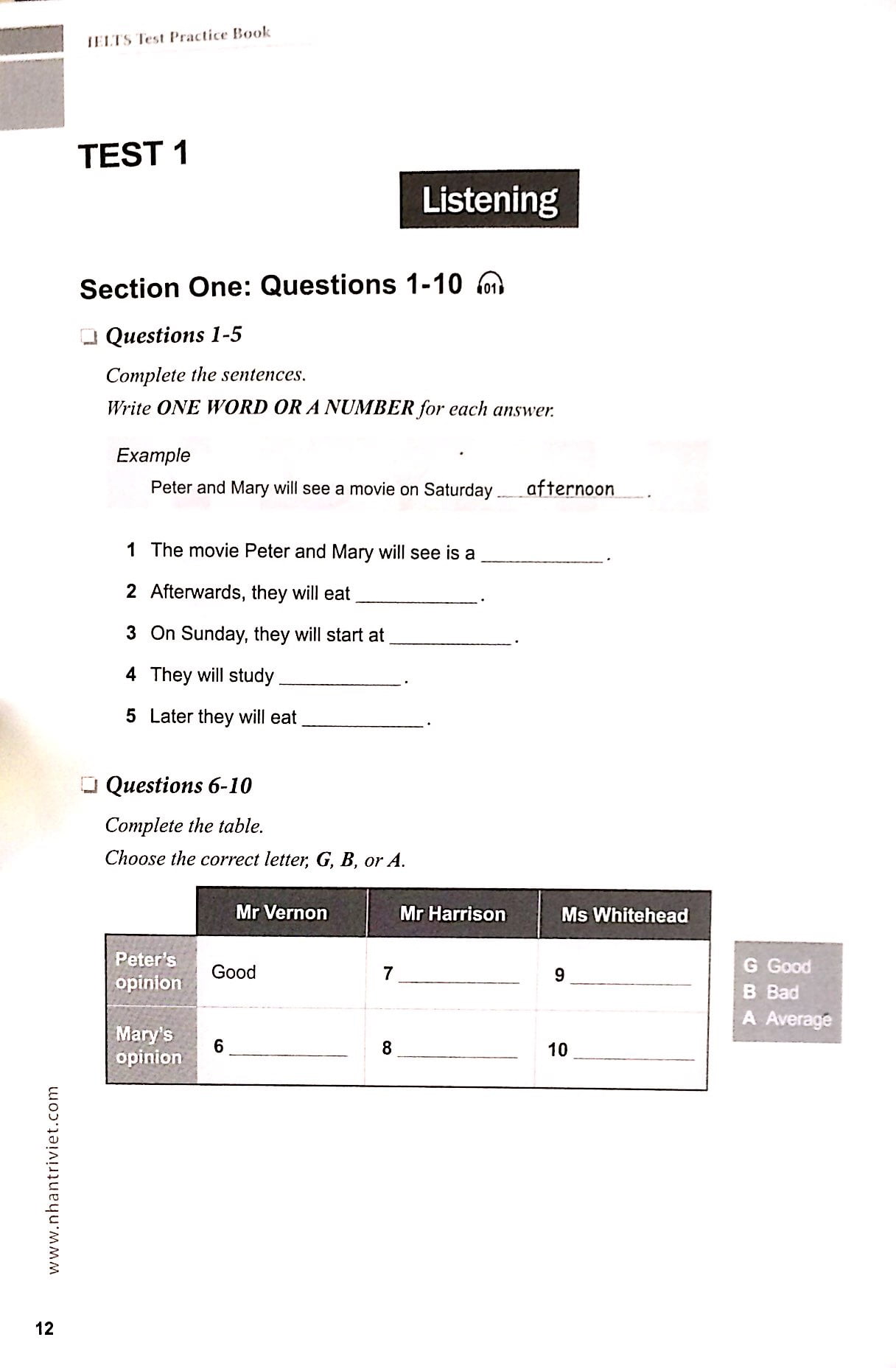 Fahasa - IELTS Test Practice Book (Kèm CD)