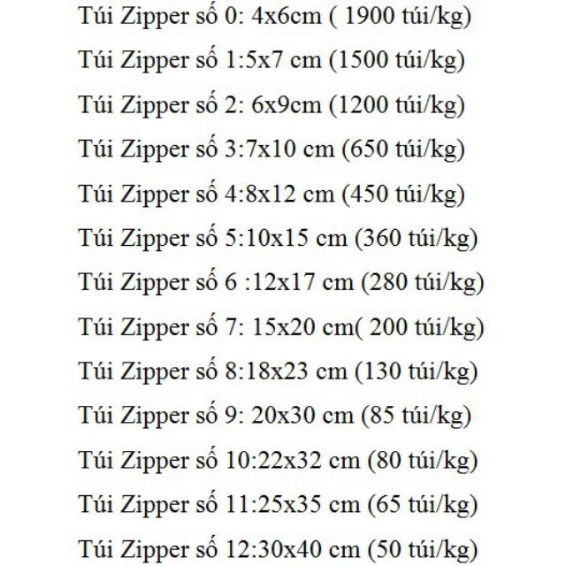 1 kg Túi Zip Chỉ Đỏ