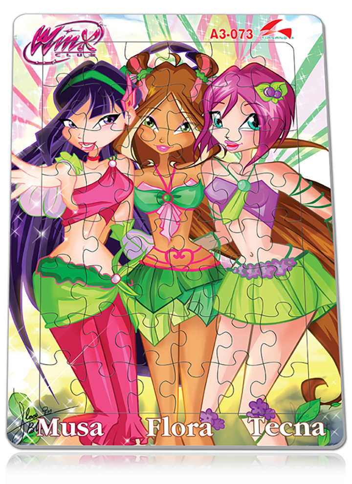 Tranh xếp hình tia sáng phát triển trí tuệ cho bé 048 mảnh - winx - msp: a3-073