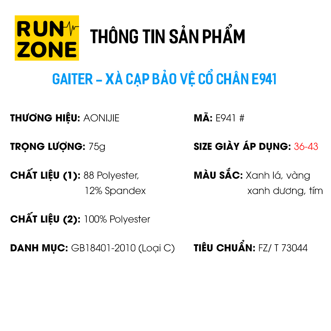 Xà Cạp Đi Rừng Gaiter Che Cổ Giày Aonijie E941-RunZone