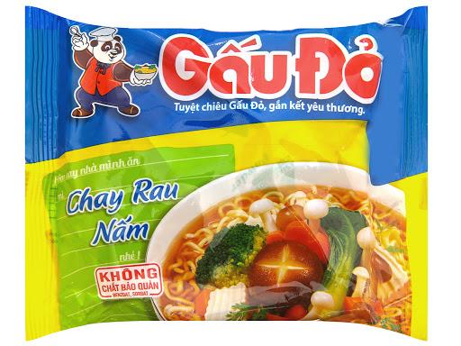 Thùng mì Gấu Đỏ chay rau nấm 30 gói
