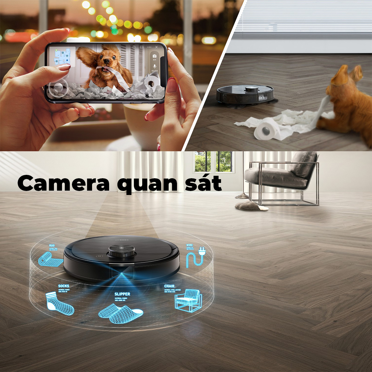 [HCM]Robot hút bụi lau nhà Ecovacs Deebot OZMO T8 AIVI