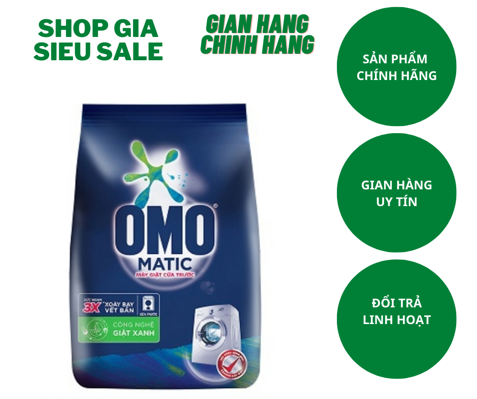 Bột giặt omo matic cửa trước 3kg